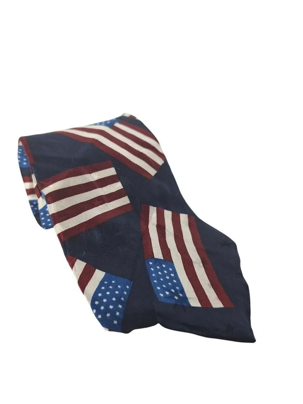 Jesuis American Flag Silk Necktie